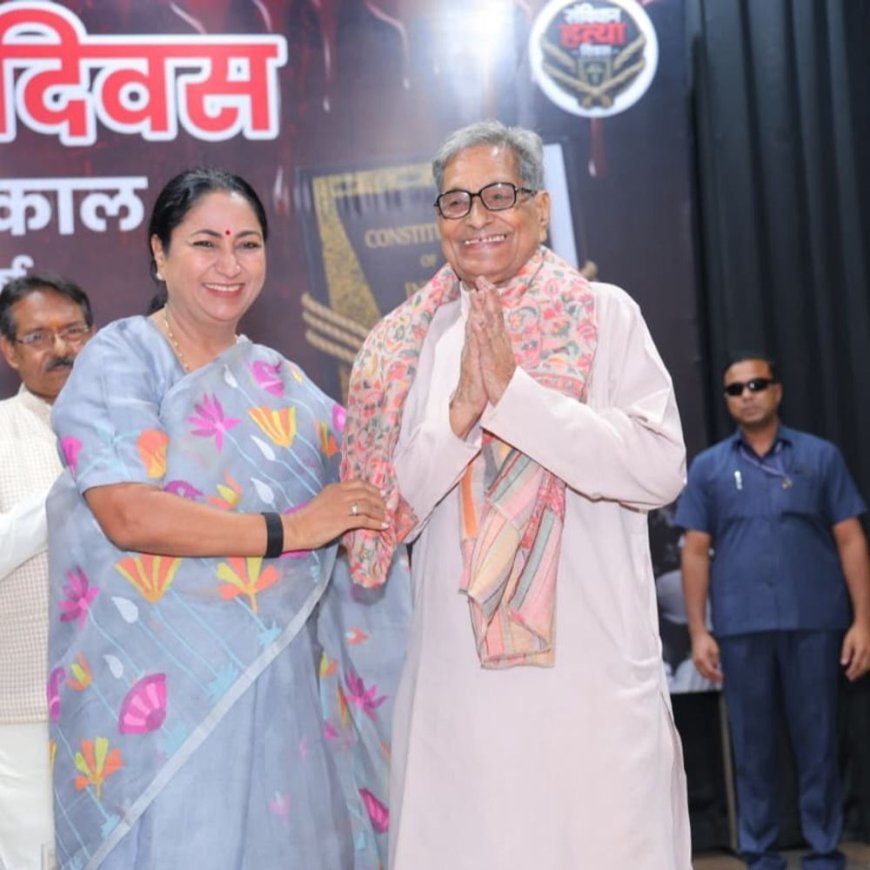 दिल्ली भाजपा ने सम्मानित किए 115 लोकतंत्र सेनानी:रेखा गुप्ता बोलीं- इतिहास दोहराने नहीं देगा देश, युवाओं को बताना होगा आपातकाल का महत्व
