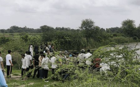 स्कूल के पास तालाब में डूबे 4 भाई-बहनों की मौत:नहाने के लिए ग्रुप बनाकर गए थे, 2 को ग्रामीणों ने बचाया