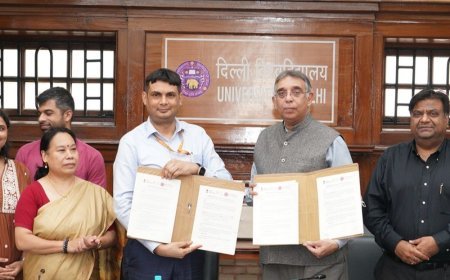 डीयू-आई4सी में साइबर सुरक्षा पर समझौता:छात्रों को डिजिटल फ्रॉड से बचाने के लिए संयुक्त पहल; प्रशिक्षण इंटर्नशिप और रिसर्च पर मिलकर करेंगे काम
