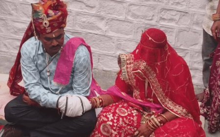 जोधपुर के मंडोर ओपन जेल में हुई कैदियों की शादी:उम्रकैद की सजा काट रहे बंदियों की जेल में हुई मुलाकात; 21 परिजनों की मौजूदगी में फेरे