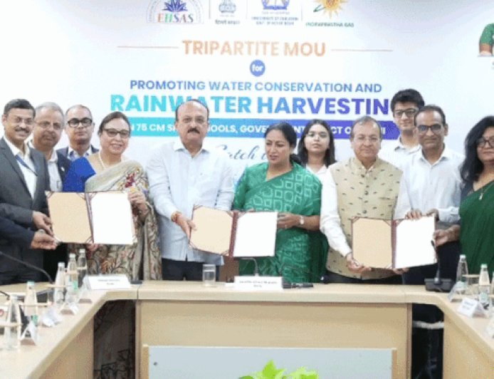 दिल्ली के 75 सीएम-श्री स्कूलों में लगेगा वॉटर हार्वेस्टिंग सिस्टम:IGL, शिक्षा निदेशालय और अहसास फाउंडेशन के बीच समझौता, CSR पहल के तहत होगा काम