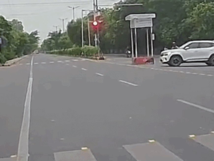 फरीदाबाद में गाड़ियों के एक्सीडेंट का VIDEO:रेड लाइट पर स्कॉर्पियो ने कीया सेल्टोस को मारी टक्कर, तीन गाड़ियां क्षतिग्रस्त, ड्राइवरों की बची जान