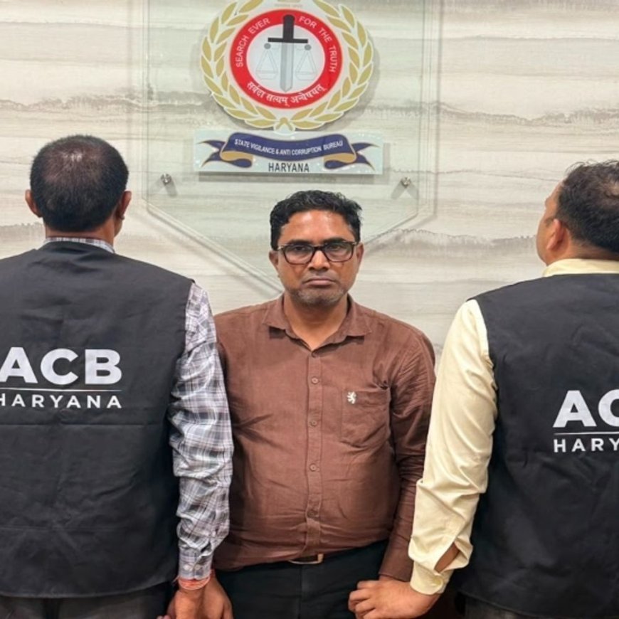 फरीदाबाद में 30 हजार रिश्वत लेते XEN गिरफ्तार:लंबित बिल भुगतान के बदले मांगी घूस; ACB ने रंगे हाथ पकड़ा