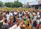 751 कलश के साथ निकली वीर-तेजाजी की विशाल कलश यात्रा:जगह-जगह भव्य स्वागत हुआ, पूरे रास्ते नाचते-गाते चले भक्त