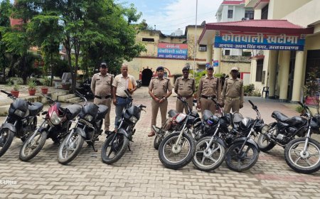 एसएसपी अजय गणपति के कुशल निर्देशन का असर— वाहन चोरी की घटनाओं का हुआ खुलासा, 08 चोरी की मोटरसाइकिलें बरामद