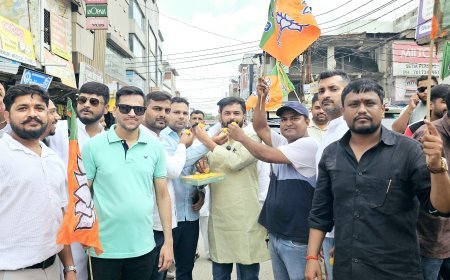 युवा आयोग की घोषणा पर भाजयुमो ने जताया आभार, आतिशबाजी कर मनाई खुशी