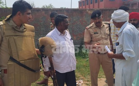 हिसार के ढाणा कलां में 80 कनाल जमीन की निशानदेही:पैमाइश के बाद तय होगी अगली कार्रवाई, भारी पुलिस बल रहा तैनात