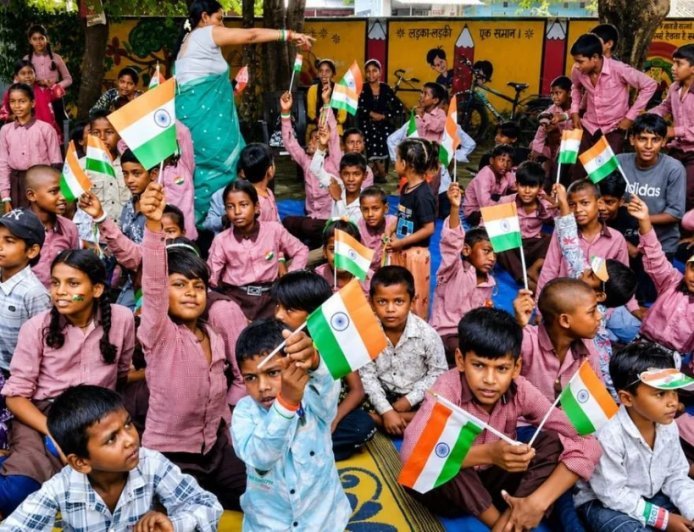 यूपी के 1.32 लाख से अधिक स्कूलों में गूंजा ‘भारत माता की जय’, 1.48 करोड़ बच्चों ने दी तिरंगे को सलामी