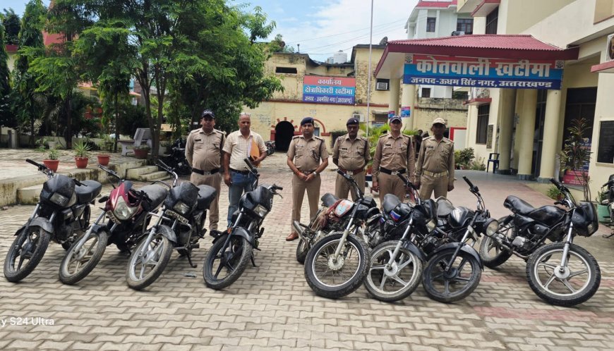 एसएसपी अजय गणपति के कुशल निर्देशन का असर— वाहन चोरी की घटनाओं का हुआ खुलासा, 08 चोरी की मोटरसाइकिलें बरामद