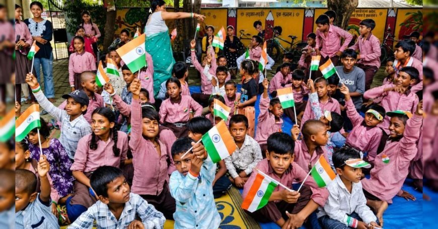 यूपी के 1.32 लाख से अधिक स्कूलों में गूंजा ‘भारत माता की जय’, 1.48 करोड़ बच्चों ने दी तिरंगे को सलामी