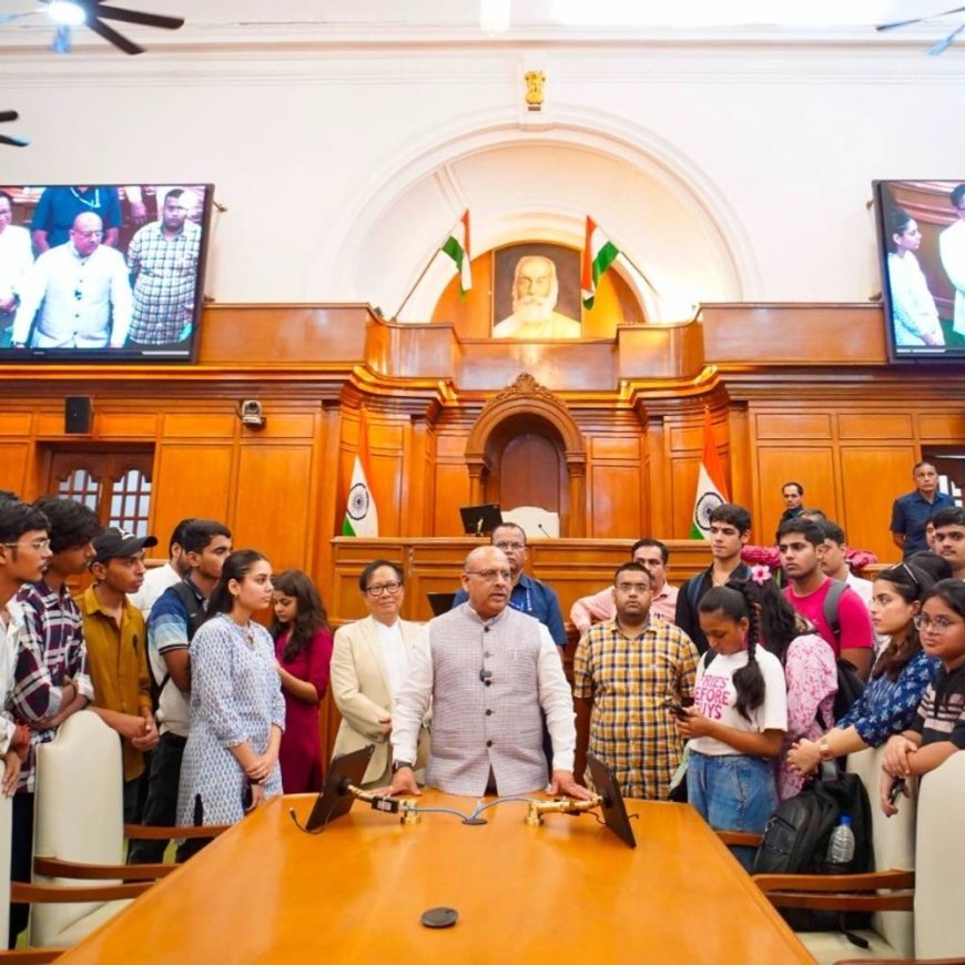 युवाओं की लोकतांत्रिक भागीदारी से मजबूत होगा लोकतंत्र: विजेंद्र गुप्ता:डीयू के छात्रों ने दिल्ली विधानसभा का दौरा कर समझी सदन की कार्यप्रणाली