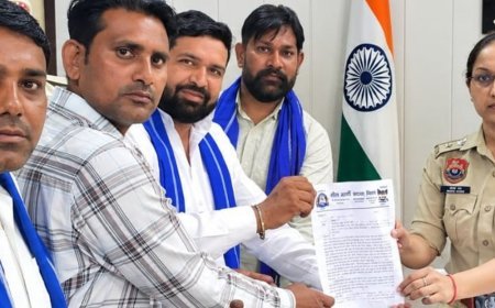 पलवल में भीम आर्मी ने दिया आंदोलन का अल्टीमेटम:डॉ. अंबेडकर पर टिप्पणी का विरोध, पूर्व विधायक के खिलाफ FIR दर्ज करने की मांग