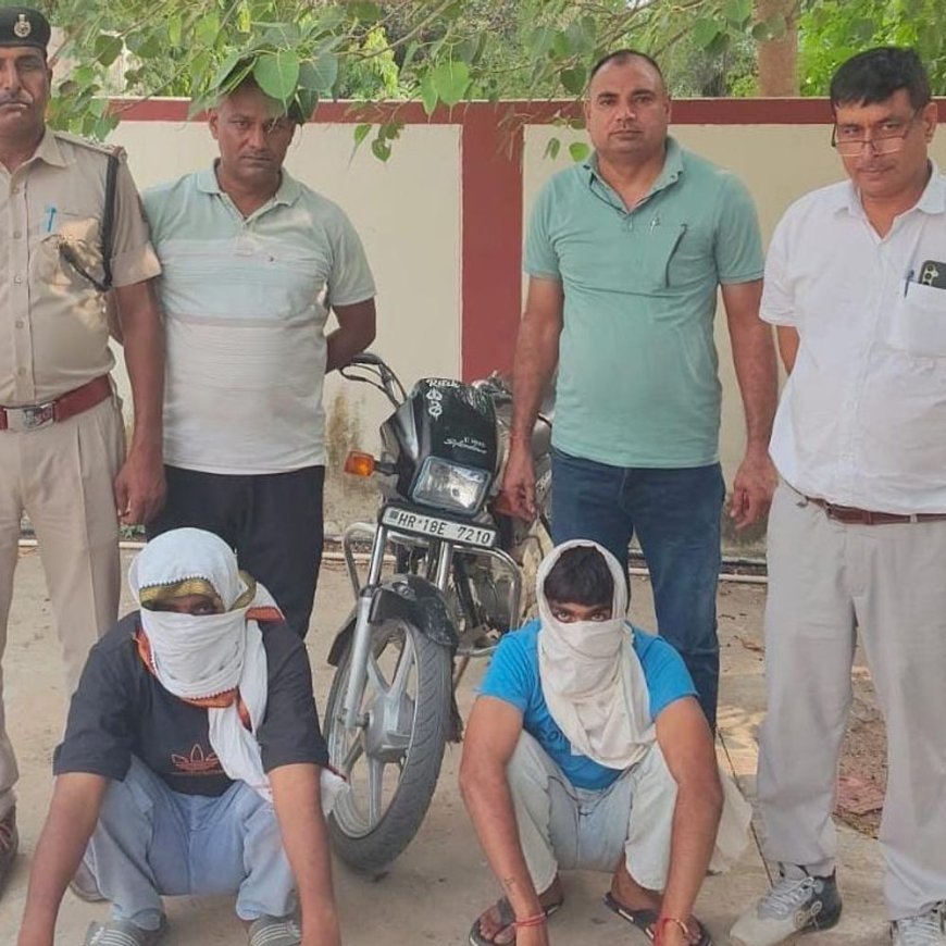 लोहारू में हेरोइन 2 नशा तस्कर गिरफ्तार:बाइक भी जब्त, बेचने की फिराक में थे; हांसी से लेकर आए थे