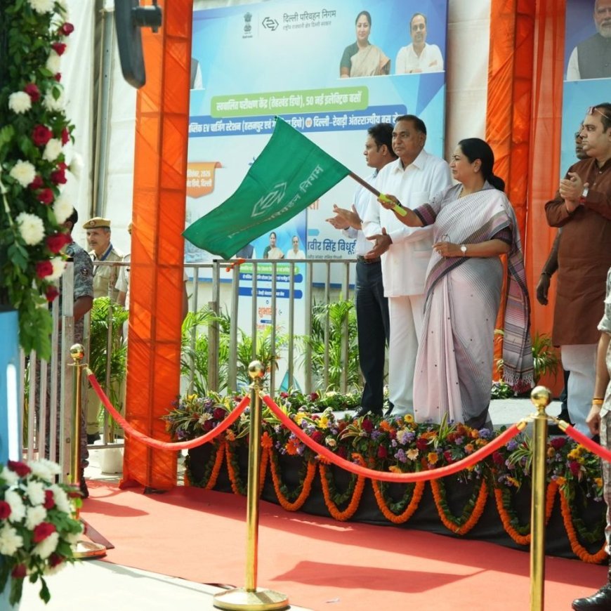 दिल्ली में 50 नई इलेक्ट्रिक बसें शुरू:तेहखंड में ऑटोमेटेड टेस्टिंग सेंटर का उद्घाटन, हसनपुर-गाजीपुर में सार्वजनिक ईवी चार्जिंग स्टेशन भी खुले
