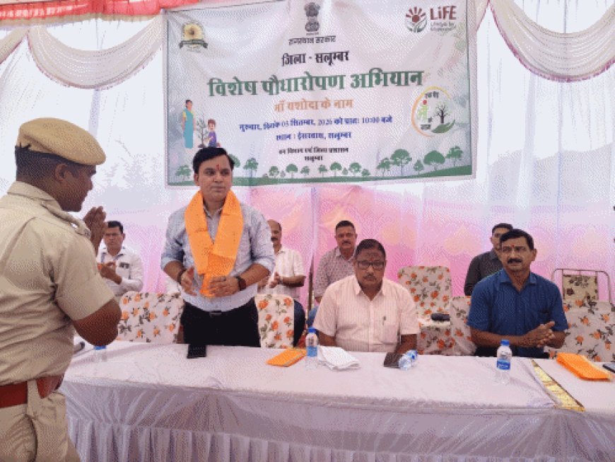 धावड़ी मगरी में 'एक पेड़ मां यशोदा के नाम' अभियान:350 से ज्यादा लोगों ने लिया हिस्सा, अधिकारियों ने संरक्षण का संकल्प लिया