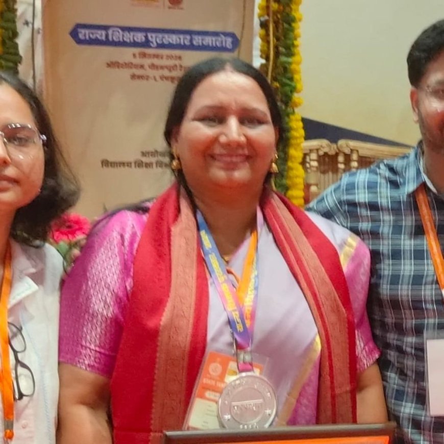 झज्जर की टीचर बबीता अहलावत को मिला राज्य शिक्षक पुरस्कार:7 लाख रुपए जुटाकर बदली स्कूल की तस्वीर, 28 साल से शिक्षा के क्षेत्र में दे रहीं सेवाएं