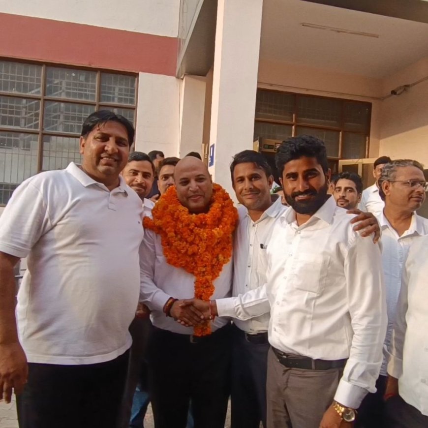 सोहना बार एसोसिएशन चुनाव में अमित यादव बने अध्यक्ष:371 वोटों से जीते, लाल बहादुर उपाध्यक्ष; अनीता भारद्वाज महिला उपाध्यक्ष